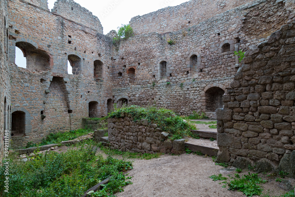Ruins of ancient castle Ortenbourg. Alsace region, France.