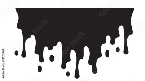 liquid chocolate cream. Dripping paint shape. Current liquid stains  inks  water. Paint flows.Vector illustration. Color isolated background.