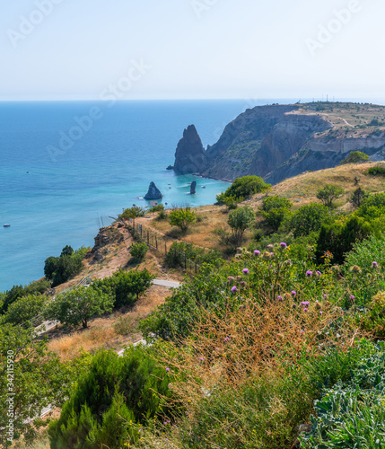 Landscape of the sea coast in a Crimea. Fiolent headland