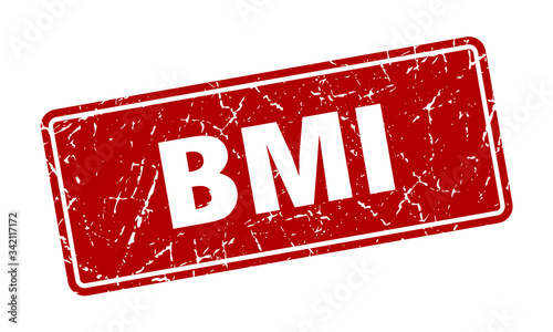 bmi stamp. bmi vintage red label. Sign