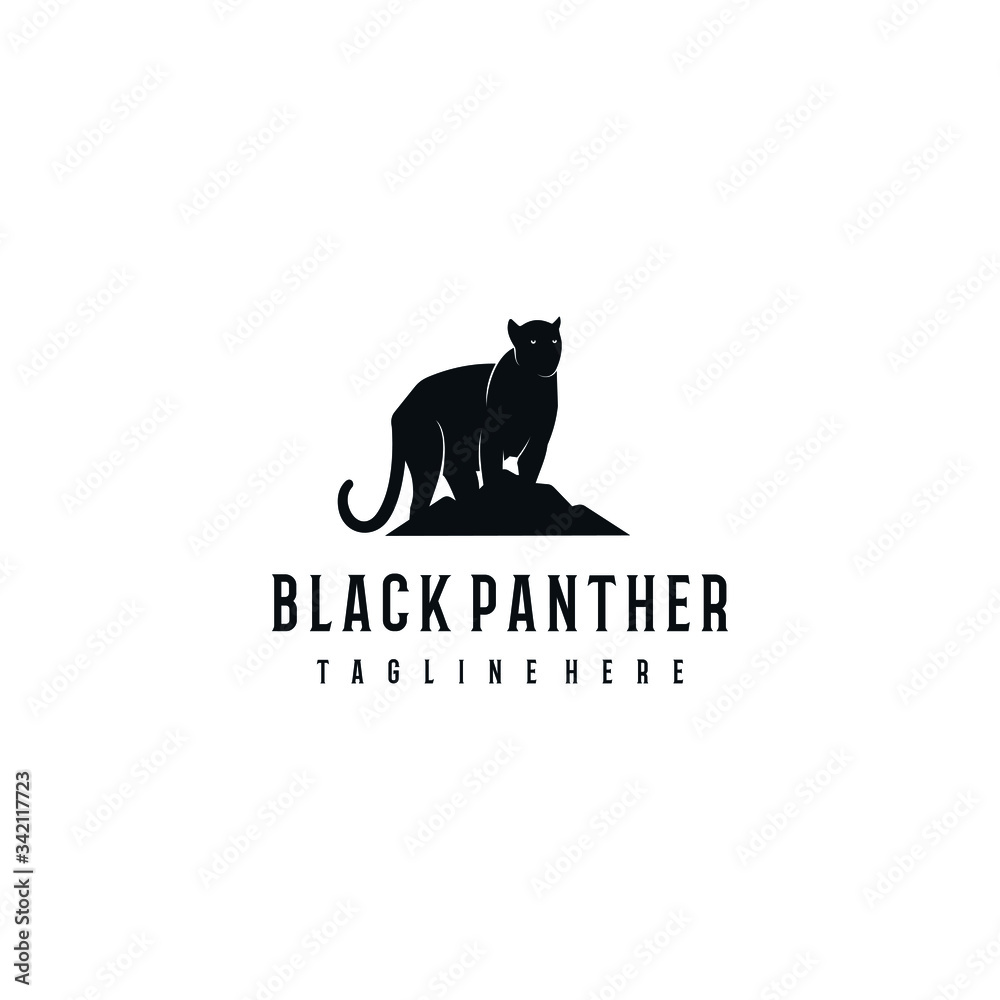 Black Panther logo vector design. Awesome a black panther logo. A black panther logotype.