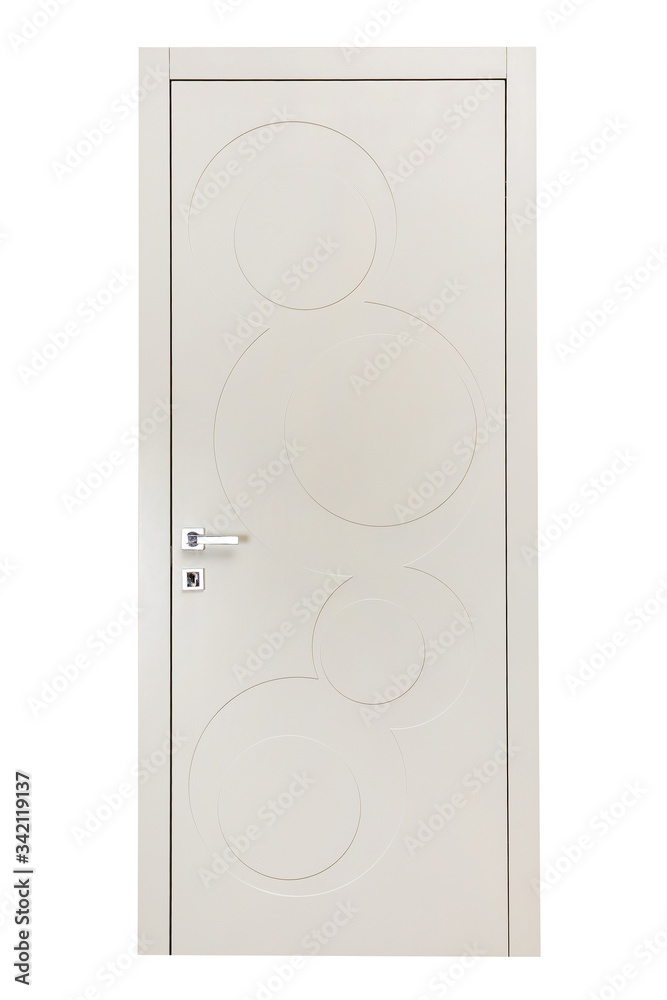White door front view isolated on white Closed door. White door front view isolated on white Closed door.