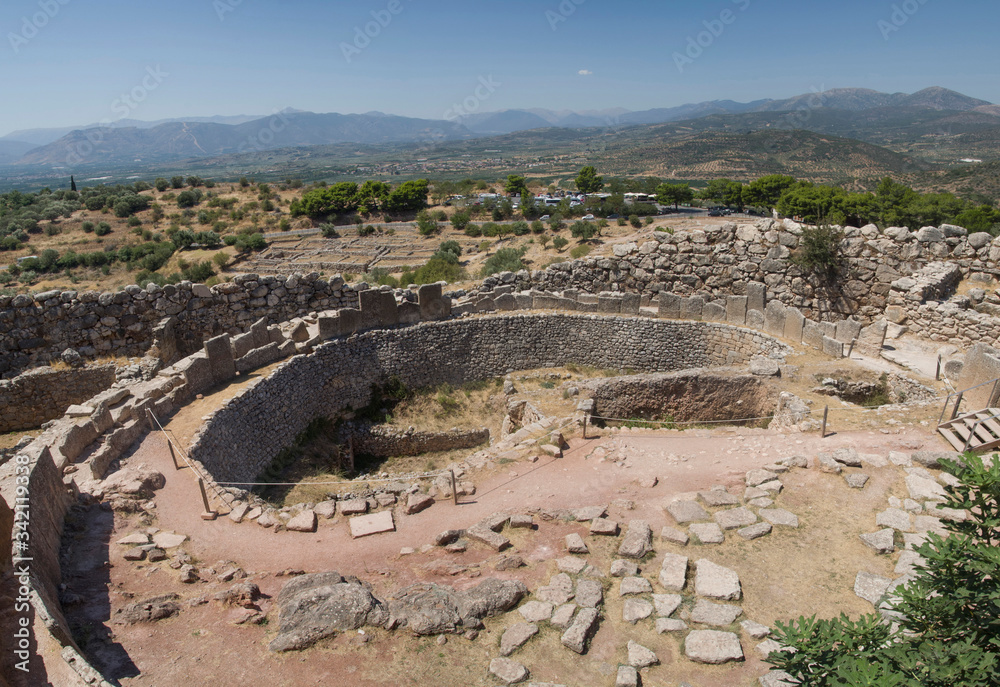 The Grave Circle A in Mycenae, Greece
