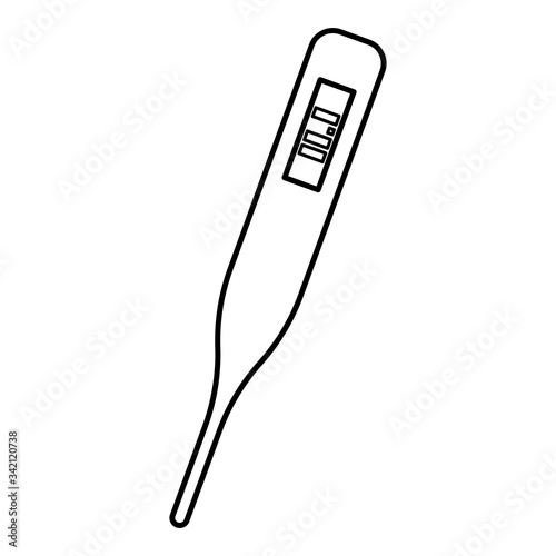 Medical electronic thermometers with digital display Temperature measuring Electric measure concept icon outline black color vector illustration flat style image