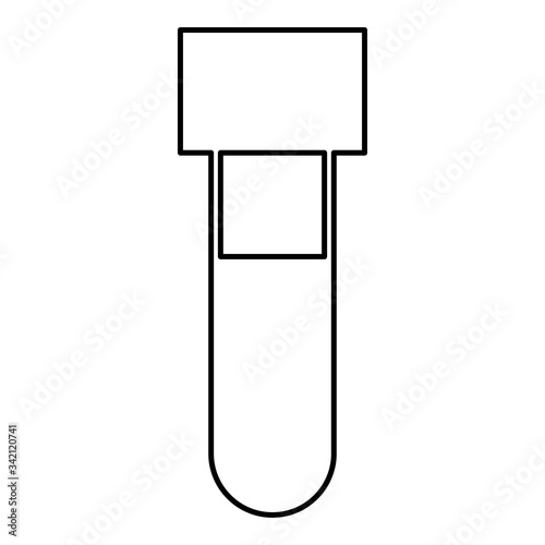 Test tube with blood Medical vial icon outline black color vector illustration flat style image