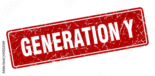 generation y stamp. generation y vintage red label. Sign