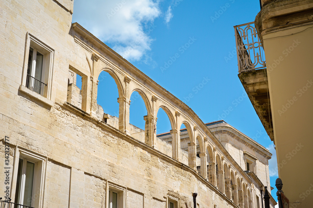 Lecce street view in a beautiful sunny day, Puglia, southern Italy. Europe.