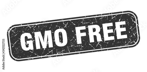 gmo free stamp. gmo free square grungy black sign