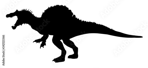 silhouette of a spinosaurus vector
