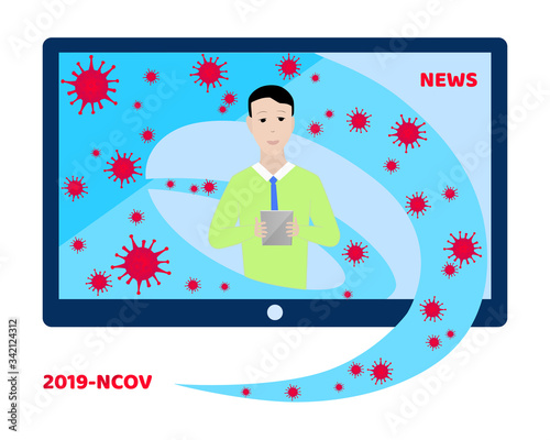 Background screen saver on breaking news. News of the coronavirus epidemic worldwide. Breaking news COVID-19. Coronavirus banner. Vector illustration