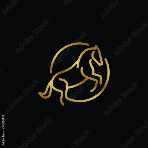 Horse logo design. Awesome horse logo. A horse with circle logotype.