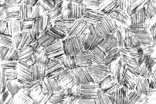 Grunge texture of a shaded surface in different directions. Abstract background casually shaded by hand. The small hatch. Vector illustration. Overlay template.
