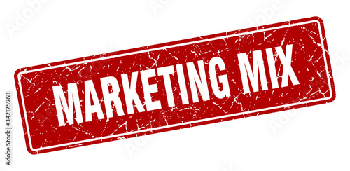 marketing mix stamp. marketing mix vintage red label. Sign