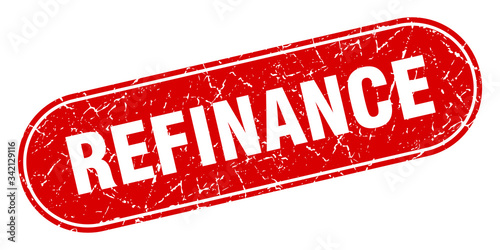 refinance sign. refinance grunge red stamp. Label
