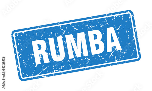 rumba stamp. rumba vintage blue label. Sign