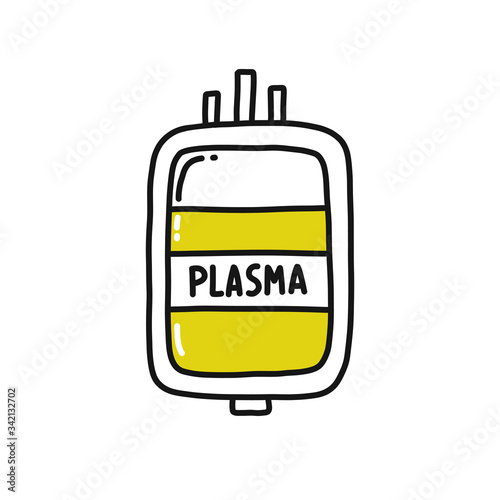 blood plasma doodle icon, vector illustration