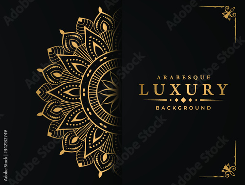 

Luxury mandala background with golden arabesque pattern arabic 
islamic east style.decorative mandala for print, poster, cover, 
brochure, flyer, banner.