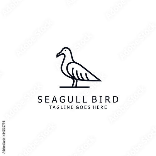 Seagull Bird Animal Symbol Design Illustration Nature Design Abstract Outline Logo