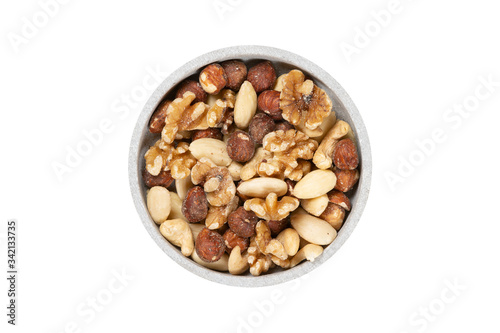 Gesunde vegane Nussmischung mit Mandeln, Walnüssen und Haselnüssen – proteinreicher Snack, pflanzliche Eiweißquelle, ideal für Clean Eating, gesunde Ernährung und vegane Küche