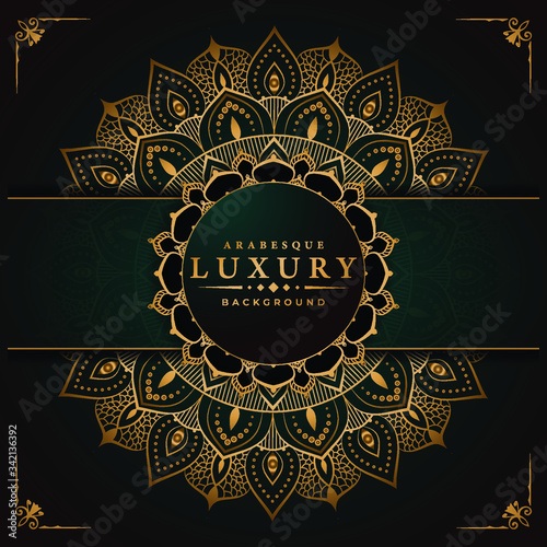 Abstract luxury ornamental mandala design background with arabesque pattern arabic islamic east style.