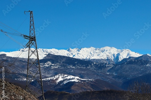 Snowy peaks of the Greater Caucasus mountains © JanSmi