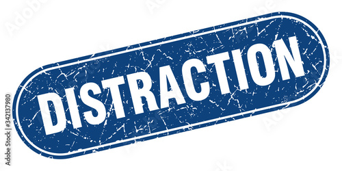 distraction sign. distraction grunge blue stamp. Label