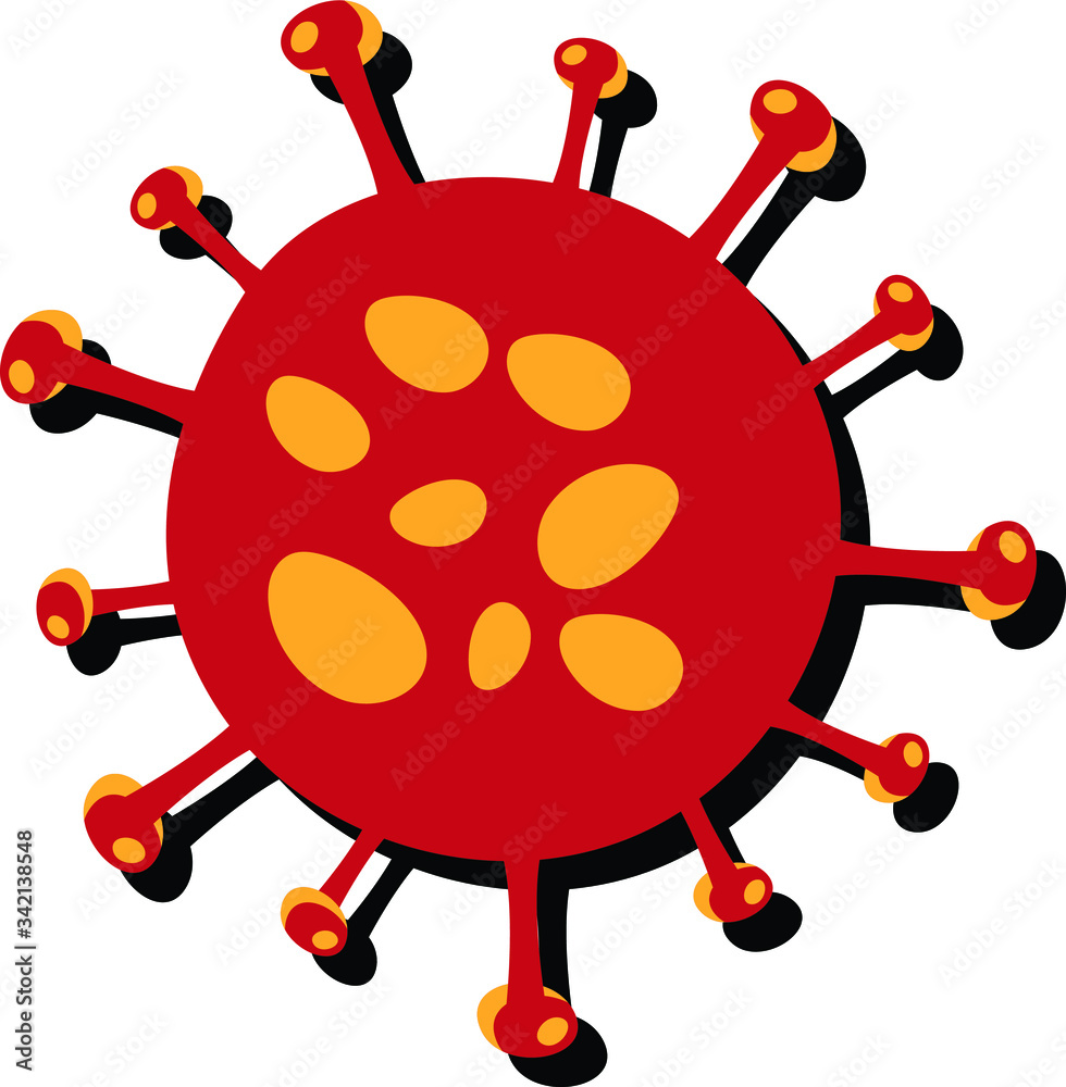 Simple Red Flat Vector Illustration of the Novel Corona Virus Covid-19 Simple Red Flat Vector Illustration of the Novel Corona Virus Covid-19
