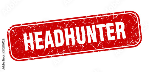 headhunter stamp. headhunter square grungy red sign