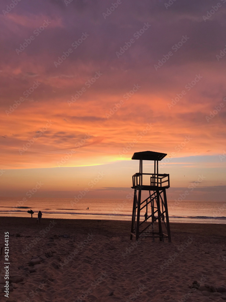 sunset on the beach in tangier morocco sunset on the beach in tangier morocco