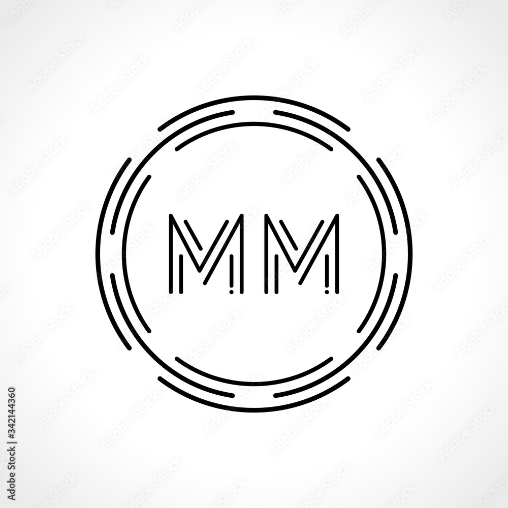 Initial MM letter Logo Design vector Template. Abstract Letter MM logo  Design Stock Vector