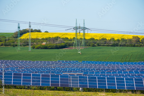 Solar Power Station (Fotovoltaic station) on the field in Europe