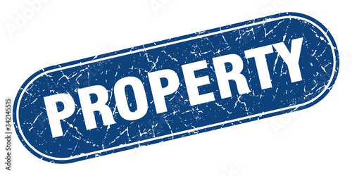 property sign. property grunge blue stamp. Label