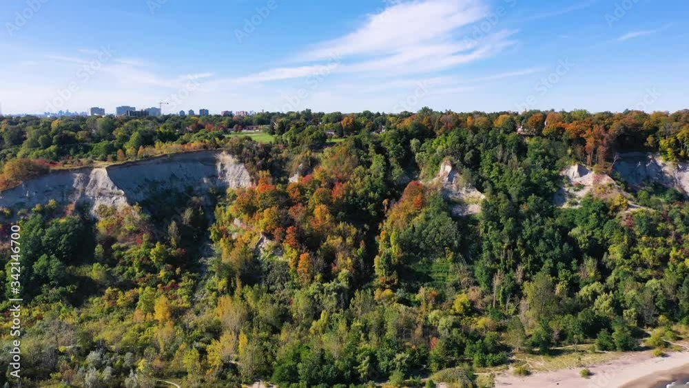 Cliff with colorful autumn trees Cliff with colorful autumn trees