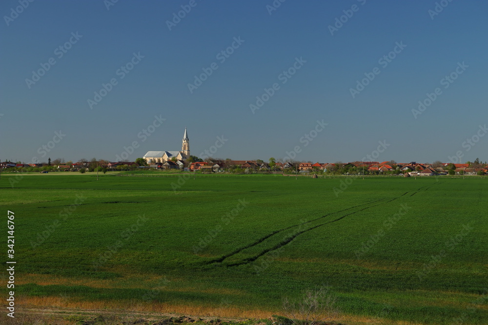 Fototapeta premium panorama of the old village