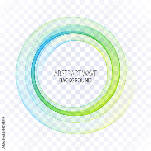 Abstract blue, green swirl circle bright background. Vector illustration for you modern design. Round frame or banner