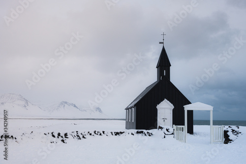 Black church at Budir, Iceland