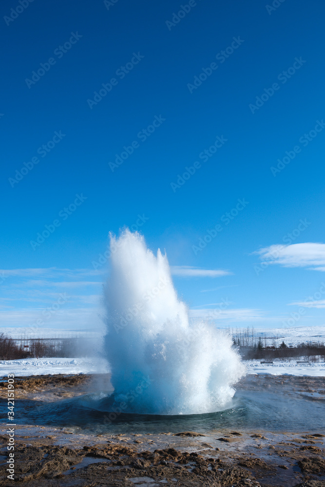 Erupting Geysir, Golden Circle, Iceland Erupting Geysir, Golden Circle, Iceland