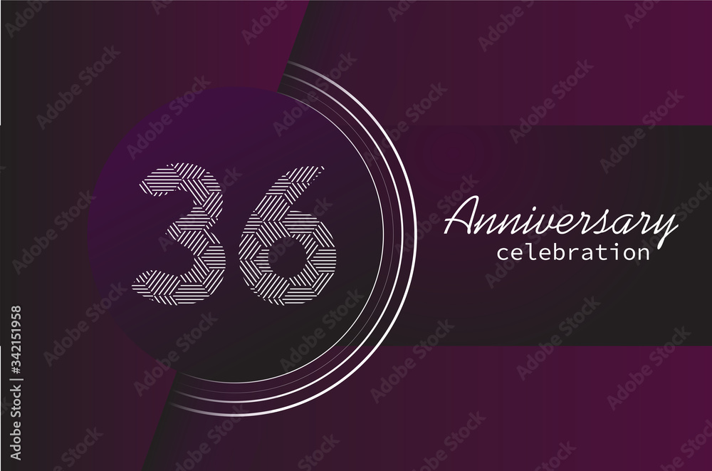 36 years anniversary celebration logo vector template design 