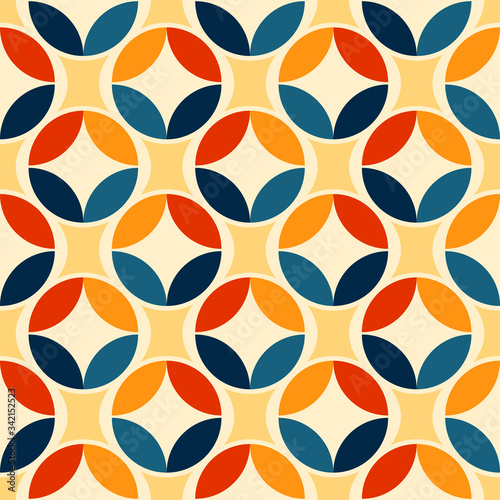 Retro seamless pattern - colorful nostalgic background design