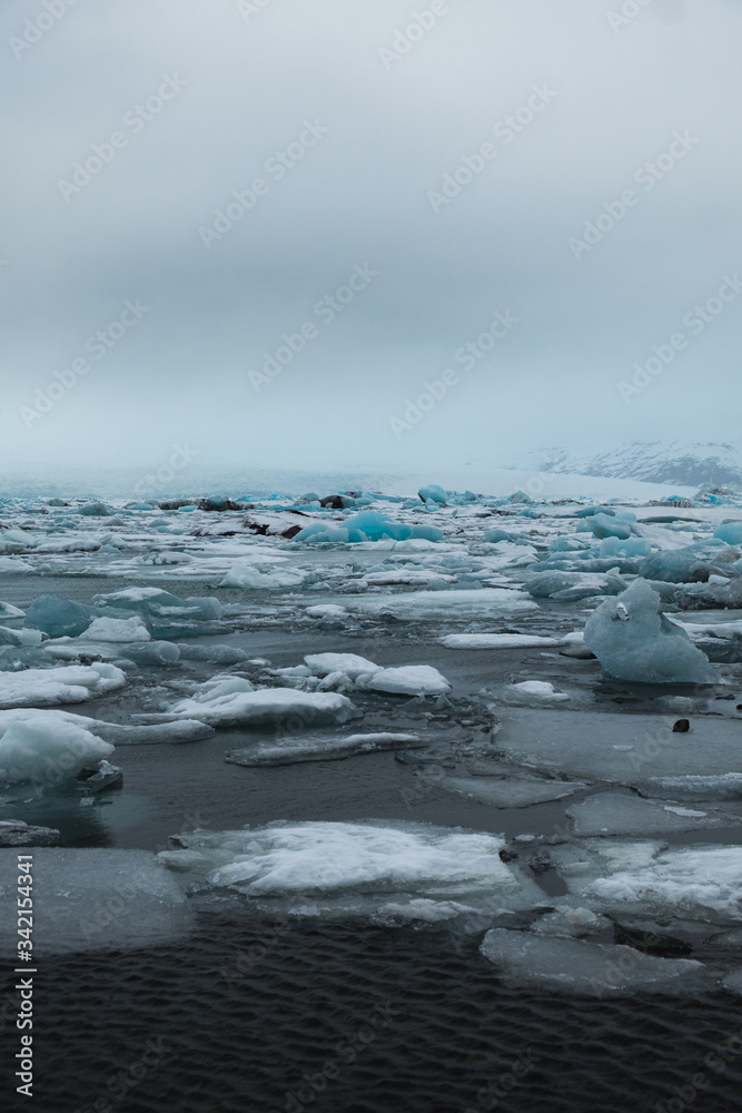 Ice blocks from at Jökulsárlón glacier lagoon, Vatnajökull National Park, Iceland