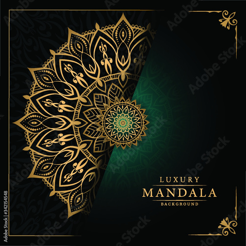  Luxury Mandala Islamic Background with Arabesque Pattern, Ornamental Background . Wedding card, Cover. 