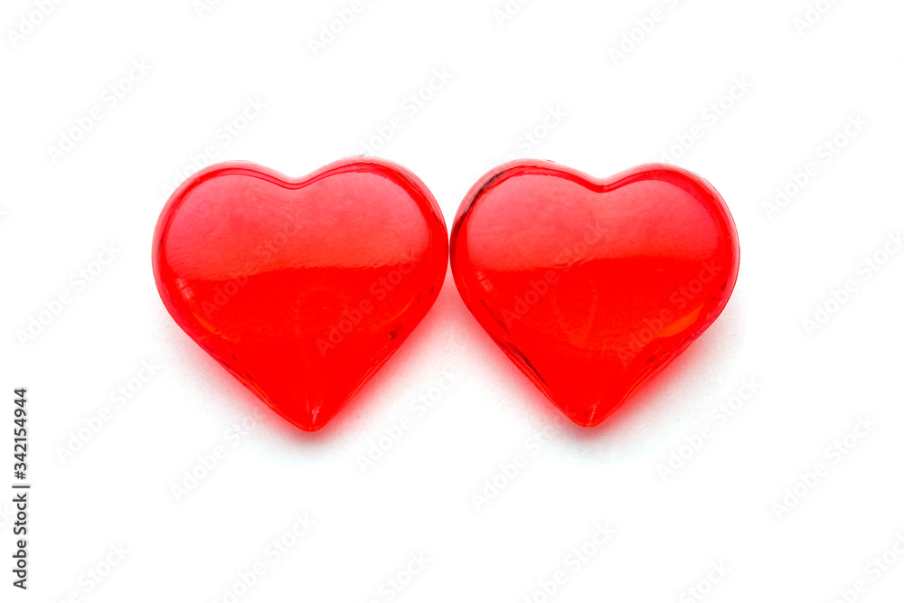 glass heart on a white background isolate