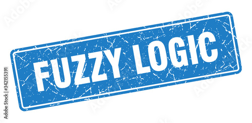 fuzzy logic stamp. fuzzy logic vintage blue label. Sign