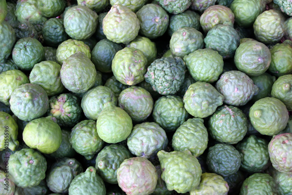 Fototapeta premium Green Bergamot Fruits Citrus bergamia