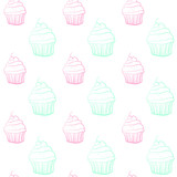 Seamless pattern with cupcakes. Pink and rose cupcakes texture for menu, fabric, wallpapers, covers, greeting cards, wrapping papaer and web.