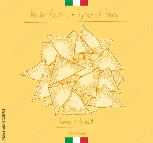 Italian Food Triangular shape Ravioli Pasta aka Pansotti photo