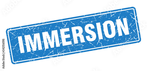 immersion stamp. immersion vintage blue label. Sign
