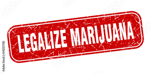 legalize marijuana stamp. legalize marijuana square grungy red sign