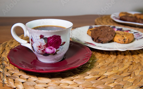 stay at home with cookie and coffee