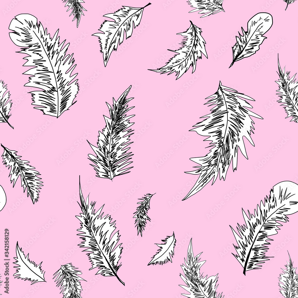 Feathers seamless pattern